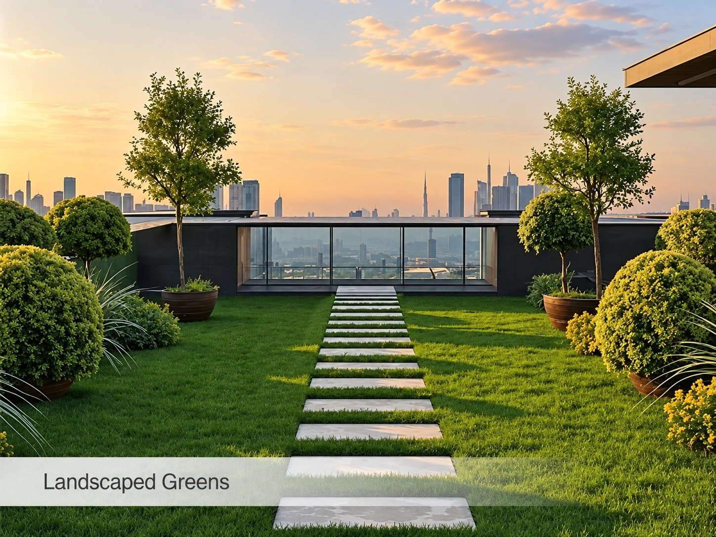Representative image of landscaped greens