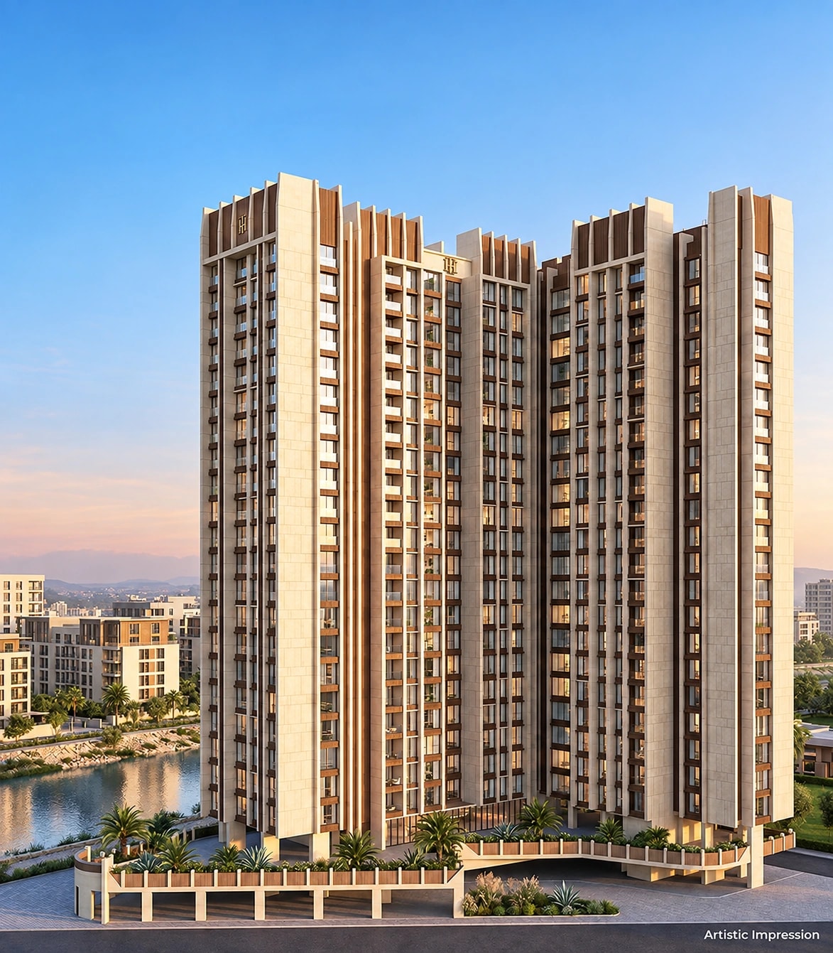 Architectural impression of the three-wing Vascon Tranquil Heights residential development